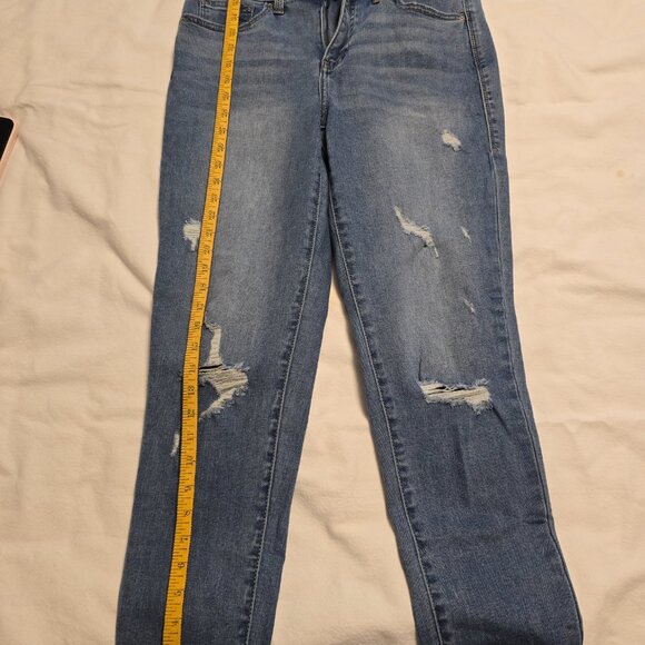 LULAROE Jeans Womens 30 Magic Waist Stretch Cropped Distressed - Picture 2 of 3